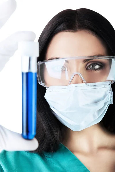 Scientist holding tube — Stock Photo, Image