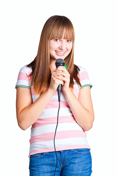 Chica cantando — Foto de Stock