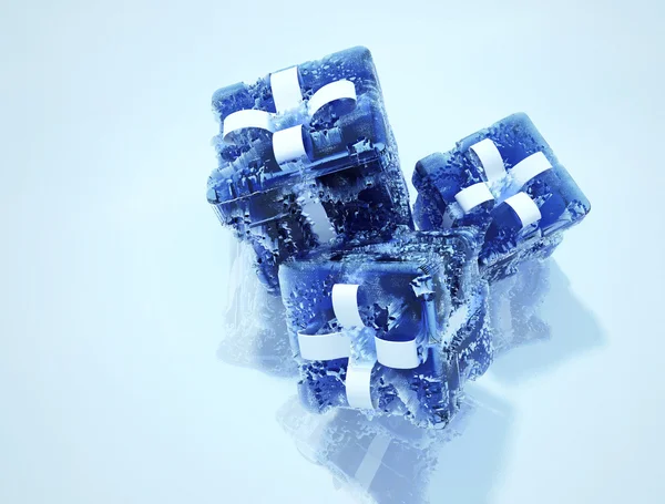 Three icy gifts — Stock Photo, Image