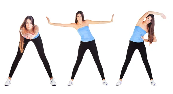 Ejercicios de gimnasio collage — Foto de Stock