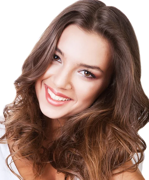 Mulher bonito com cabelo encaracolado — Fotografia de Stock