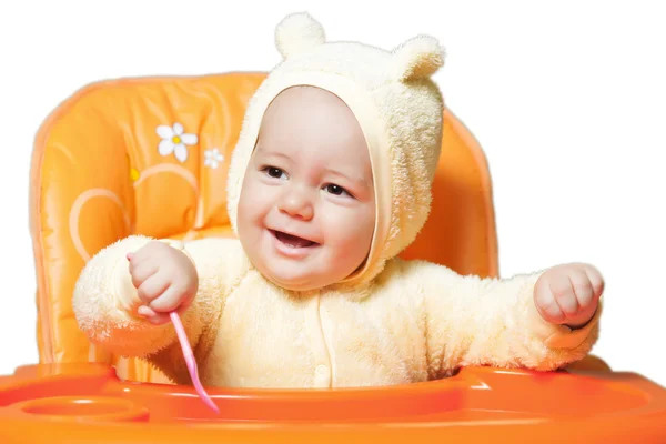 Little boy with spoon — Stock Photo, Image