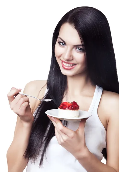 Woman with cake — Stock Photo, Image