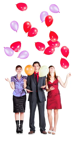 Corporate party with balloons — Stock Photo, Image