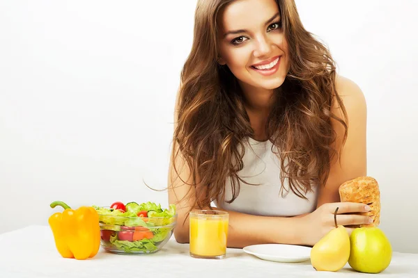 Frau mit Saft — Stockfoto