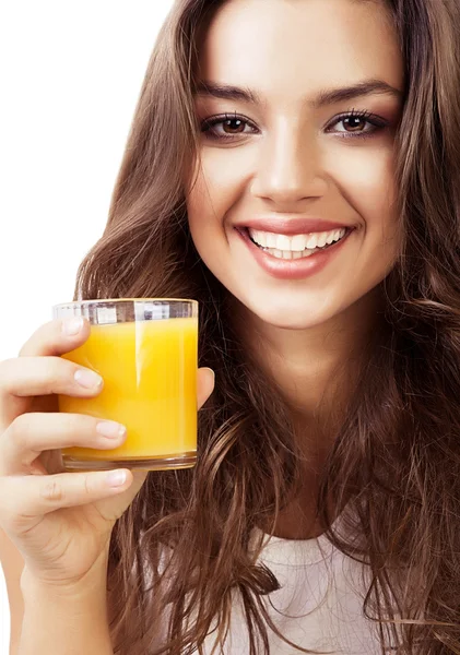 Mulher com suco — Fotografia de Stock