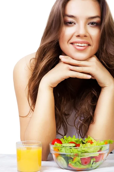 Woman with juice — Stock Photo, Image