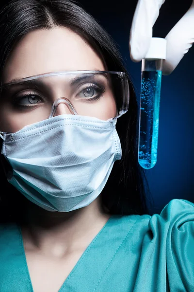 Scientist holding tube — Stock Photo, Image