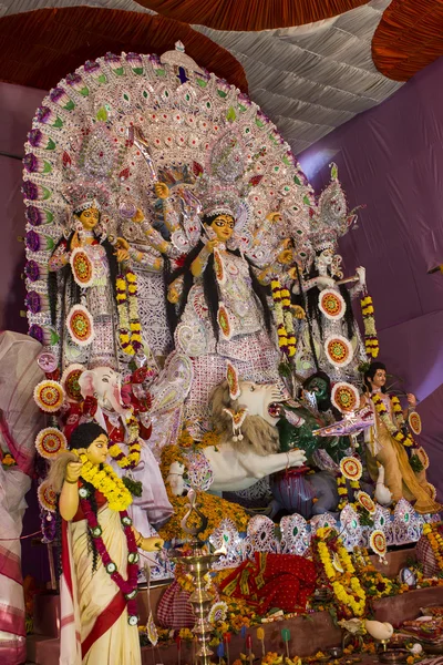 Durga istennő a durga puja — Stock Fotó