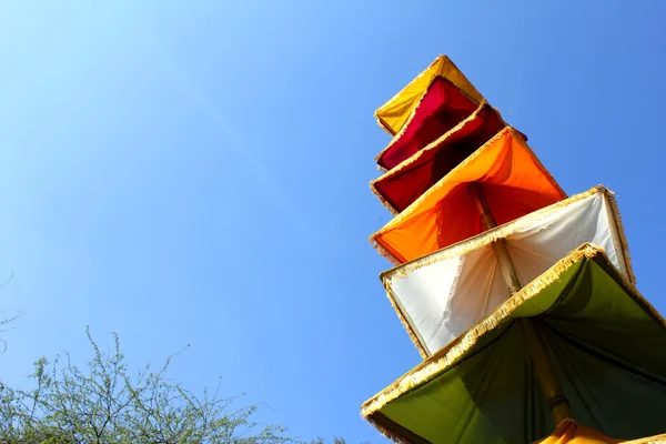 Indian nationa tricolors cloths on stick — Stock Photo, Image