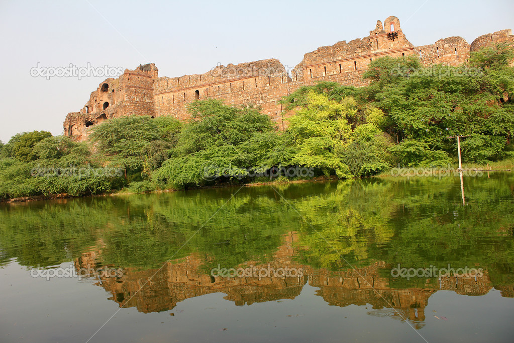 old fort with reflection
