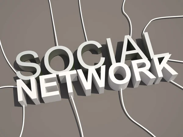 3d sociale netværk tekst koncept - Stock-foto