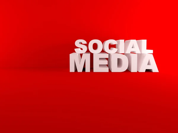 3D sociala medier-text isolerade röda rummet — Stockfoto