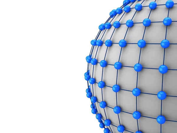 3D nätverk koncept, bollar anslutning med varandra — Stockfoto