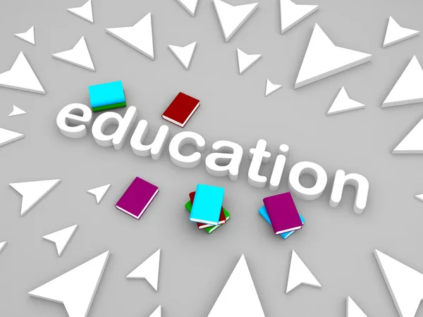 3d education text with books and arrow — Stock Photo, Image