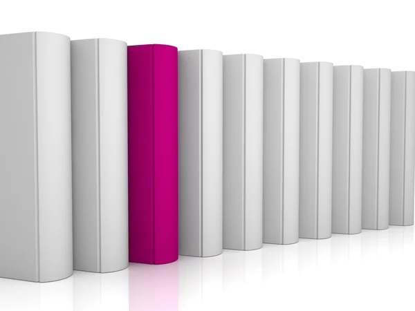 3d colore rosso libro unico — Foto Stock