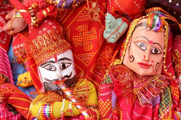 Dilli haat, rajasthani, puppet couple, — Stock Photo, Image