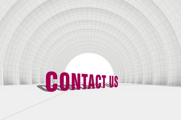 Contact us text 3d over white background — Stock Photo, Image