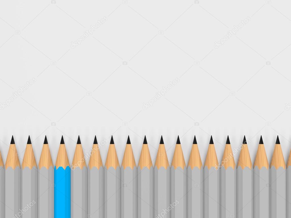 single color pencil show leadership in crowd