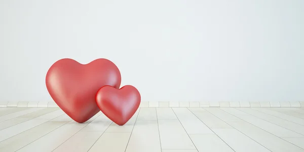 Coração de casal em 3d, conceito de amor — Fotografia de Stock