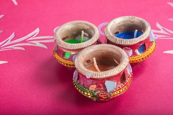 印度的装饰蜡烛杯 — 图库照片