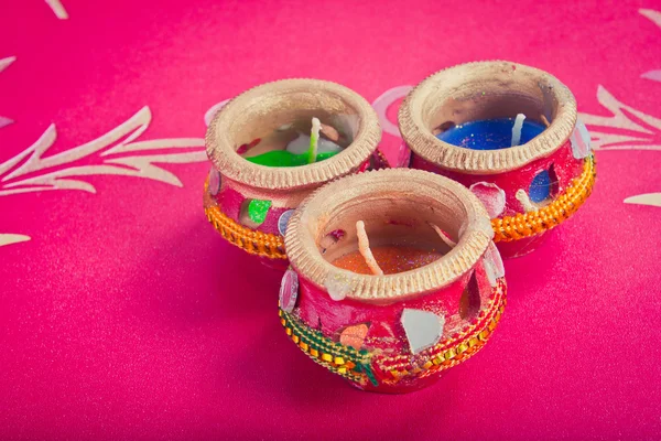 Ινδική διακοσμητικών κεριών ποτ — Φωτογραφία Αρχείου