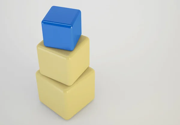 3d cubes stacking box, unique concept — Stock Photo, Image