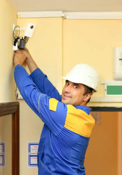 Man in a helmet — Stock Photo, Image