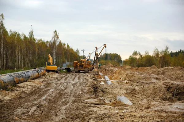 Construction of gas pipeline — Stock Photo, Image