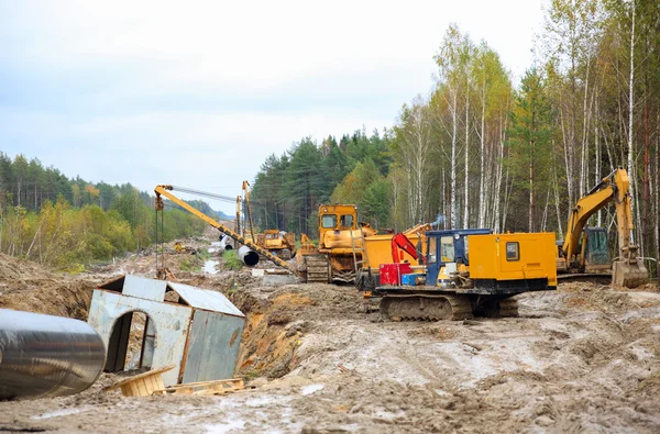 Costruzione di gasdotto — Foto Stock