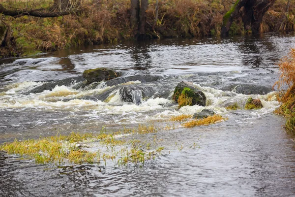 Paysage d'automne une petite rivière — Photo