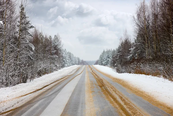 Estrada de inverno — Fotografia de Stock