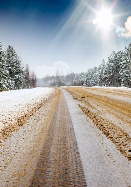 Camino de invierno — Foto de Stock