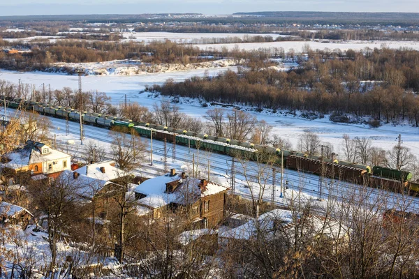 Kolejowe, samochody, zbiorniki, olej, Federacja Rosyjska — Zdjęcie stockowe