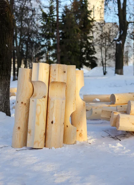 Holzkonstruktion des Hauses — Stockfoto