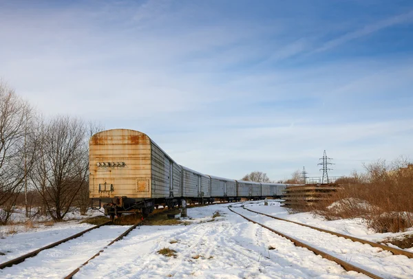 Železnice v zimě — Stock fotografie