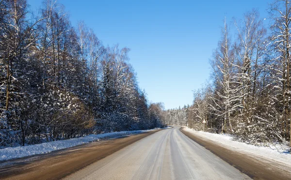 Vägen på vintern — Stockfoto