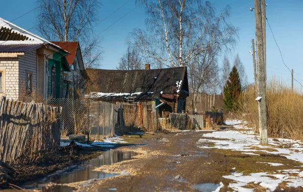 Village street spring — Stock Photo, Image