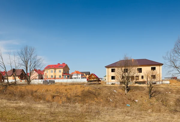 Stugby under konstruktion — Stockfoto