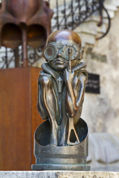 Sculpture near Museum HR Giger