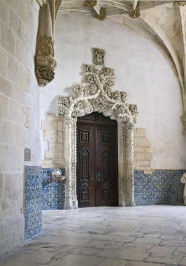 Door in manueline style, Alcobaca clipart
