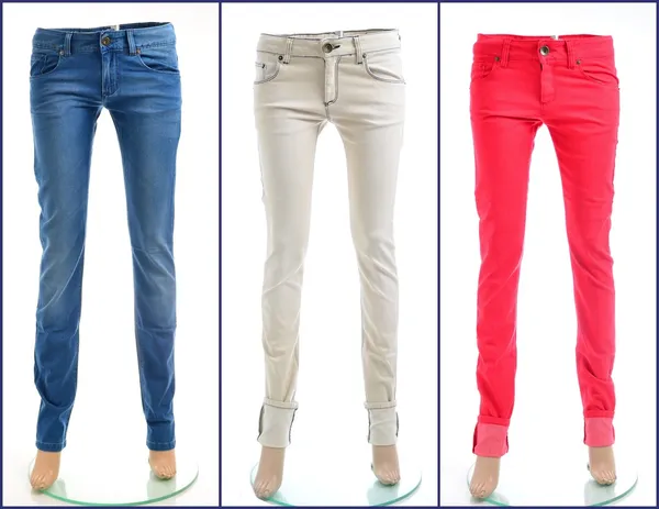 Pair of colored jeans Stock Picture