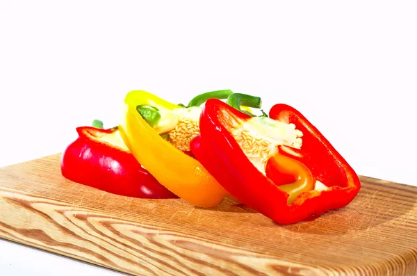 Scheiben roter und gelber Paprika — Stockfoto