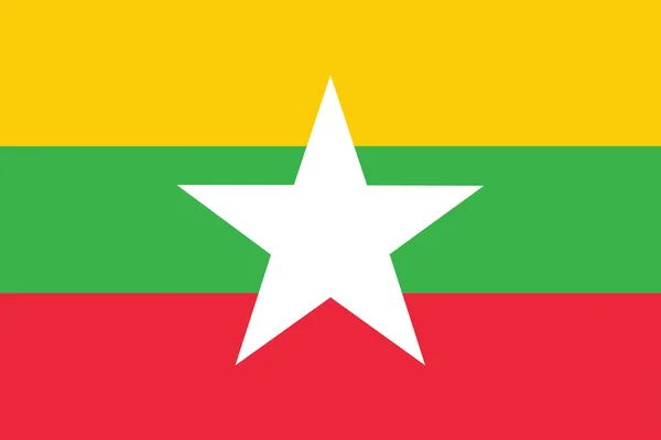 Флаг Бирмы (Мьянма) ) — стоковый вектор