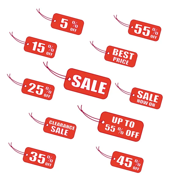 Red sale labels — Stock Vector