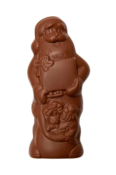 Schokoladen Weihnachtsmann Isoliert Auf Weißem Hintergrund — Stockfoto