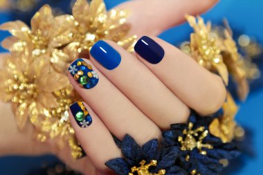 Blue lacquer.