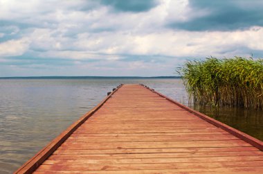 Göl kenarında bağlama.