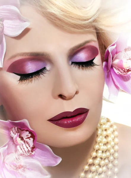 Cherry pink make up . — Stock Photo, Image