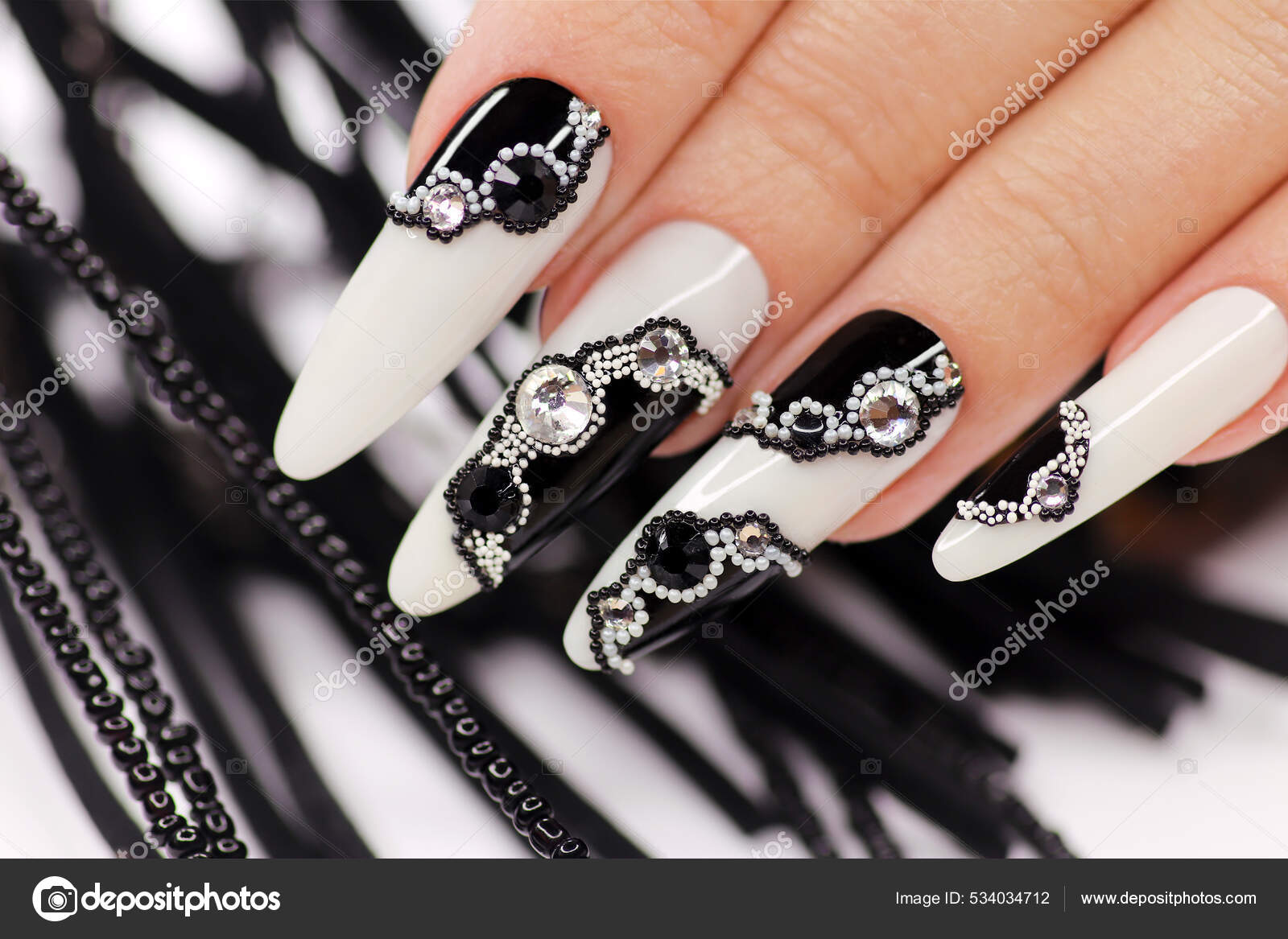 Black & White Heart Nails With French Manicure Pictures, Photos, and Images  for Facebook, Tumblr, Pinterest, and Twitter